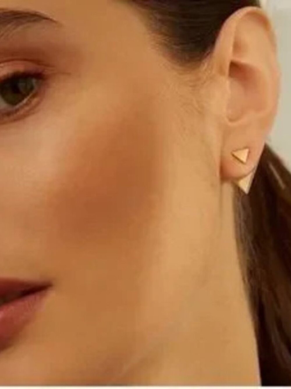 14k Gold Plated Triangle Stud Earrings